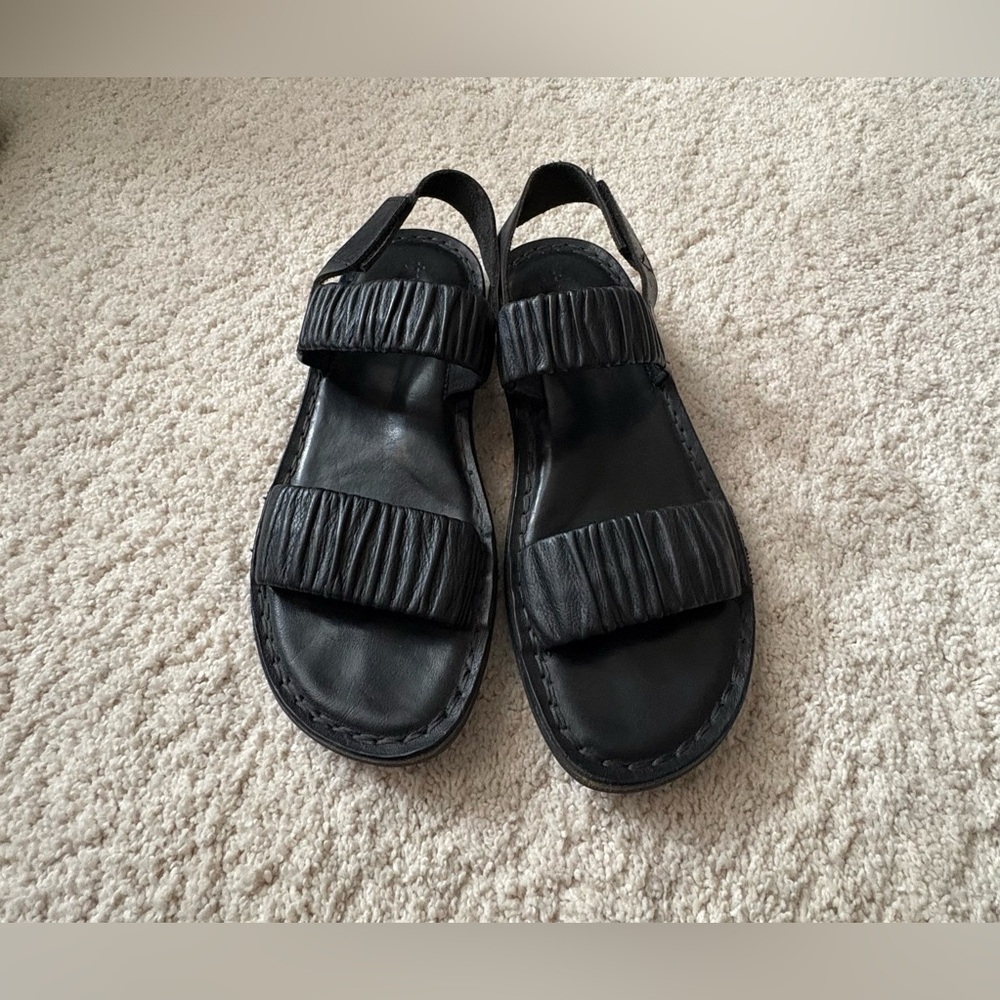 Trippen black leather sandals